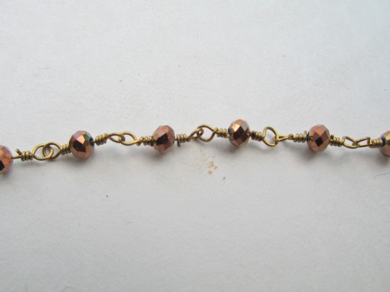 (image for) Crystal Bead chain - Topaz crystal 4mm (Roll)